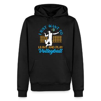 Équipe de volley-ball que je veux juste - Sweat à capuche Premium bio Homme - noir - Devant - Nico (187cm)