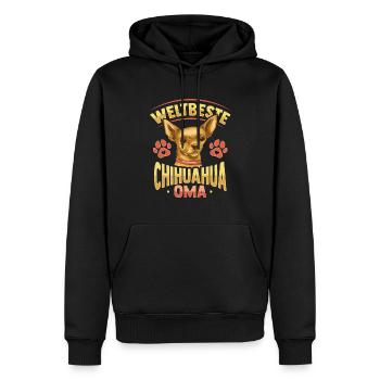 Weltbeste Chihuahua Oma Design Hundehalter Oma - Männer Premium Bio Hoodie - Schwarz - Vorne - Nico (187cm)