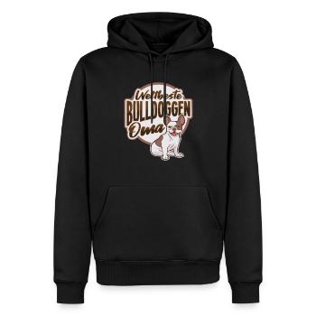 Weltbeste Bulldogge Oma Design Hundehalter Oma - Männer Premium Bio Hoodie - Schwarz - Vorne - Nico (187cm)