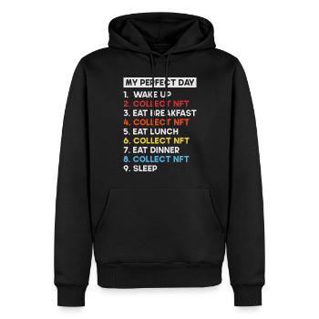 Crypto Art Non Fungible Token My Perfect Day NFT - Männer Premium Bio Hoodie - Schwarz - Vorne - Nico (187cm)