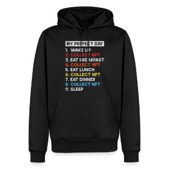 Crypto Art Non Fungible Token My Perfect Day NFT - Männer Premium Bio Hoodie - Schwarz - Vorne - Nico (187cm)