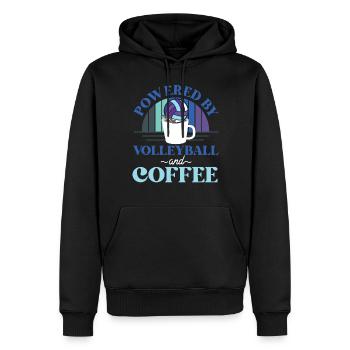 Café de l’équipe de volley-ball - Sweat à capuche Premium bio Homme - noir - Devant - Nico (187cm)