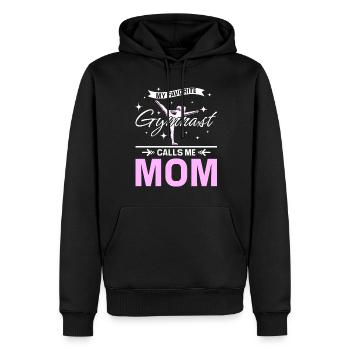 Ma gymnaste préférée m’appelle maman - Sweat à capuche Premium bio Homme - noir - Devant - Nico (187cm)