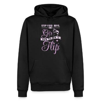 Laissez cette fille vous montrer comment retourner la gymnastique - Sweat à capuche Premium bio Homme - noir - Devant - Nico (187cm)