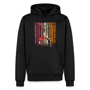 Gymnastique rétro vintage - Sweat à capuche Premium bio Homme - noir - Devant - Nico (187cm)