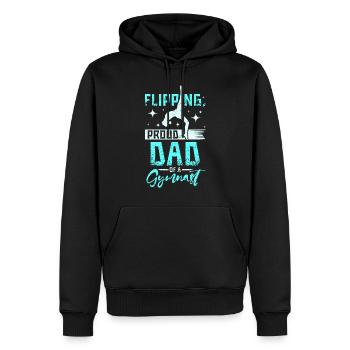 Retourner fier papa d’un gymnaste - Sweat à capuche Premium bio Homme - noir - Devant - Nico (187cm)