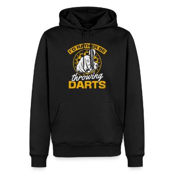 Les joueurs de fléchettes jouent aux fléchettes Je préférerais - Sweat à capuche Premium bio Homme - noir - Devant - Nico (187cm)