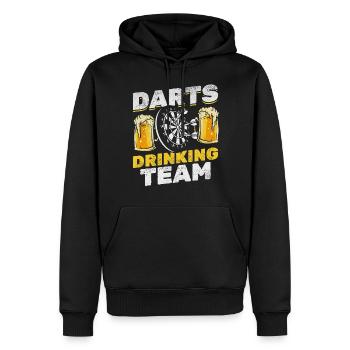 Darts Trinkteam Lustiger Dartspieler - Männer Premium Bio Hoodie - Schwarz - Vorne - Nico (187cm)