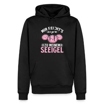 Seeigel - Mir Reicht's Ich Gehe Zu Meinen Seeigel - Männer Premium Bio Hoodie - Schwarz - Vorne - Nico (187cm)