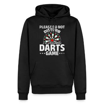 Please do not disturb I watch the darts game - Men’s Premium Organic Hoodie - black - Front - Nico (187cm)