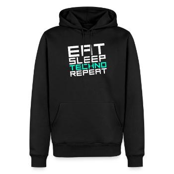 manger du sommeil techno répéter - Sweat à capuche Premium bio Homme - noir - Devant - Nico (187cm)