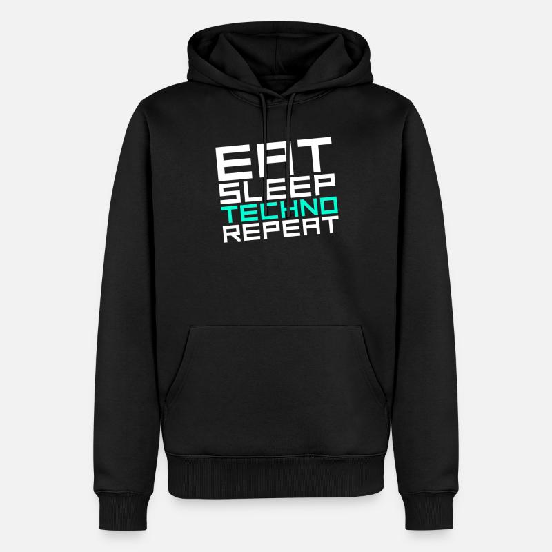 manger du sommeil techno répéter - Sweat à capuche Premium bio Homme - noir