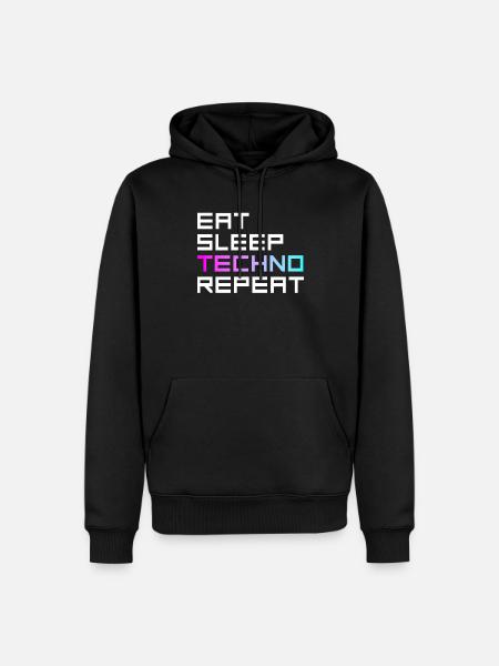 manger du sommeil techno répéter - Sweat à capuche Premium bio Homme - noir