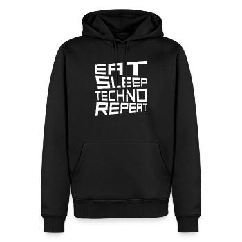 manger du sommeil techno répéter - Sweat à capuche Premium bio Homme - noir - Devant - Nico (187cm)