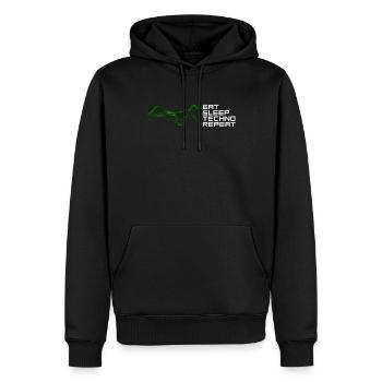 manger du sommeil techno répéter - Sweat à capuche Premium bio Homme - noir - Devant - Nico (187cm)