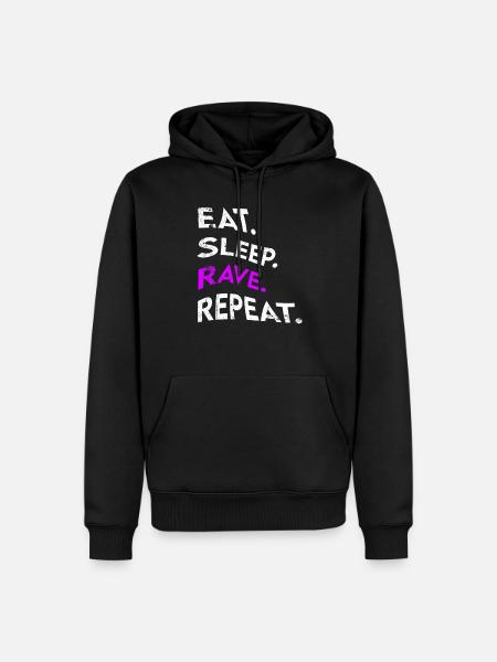 eat sleep rave repeat - Men’s Premium Organic Hoodie - black