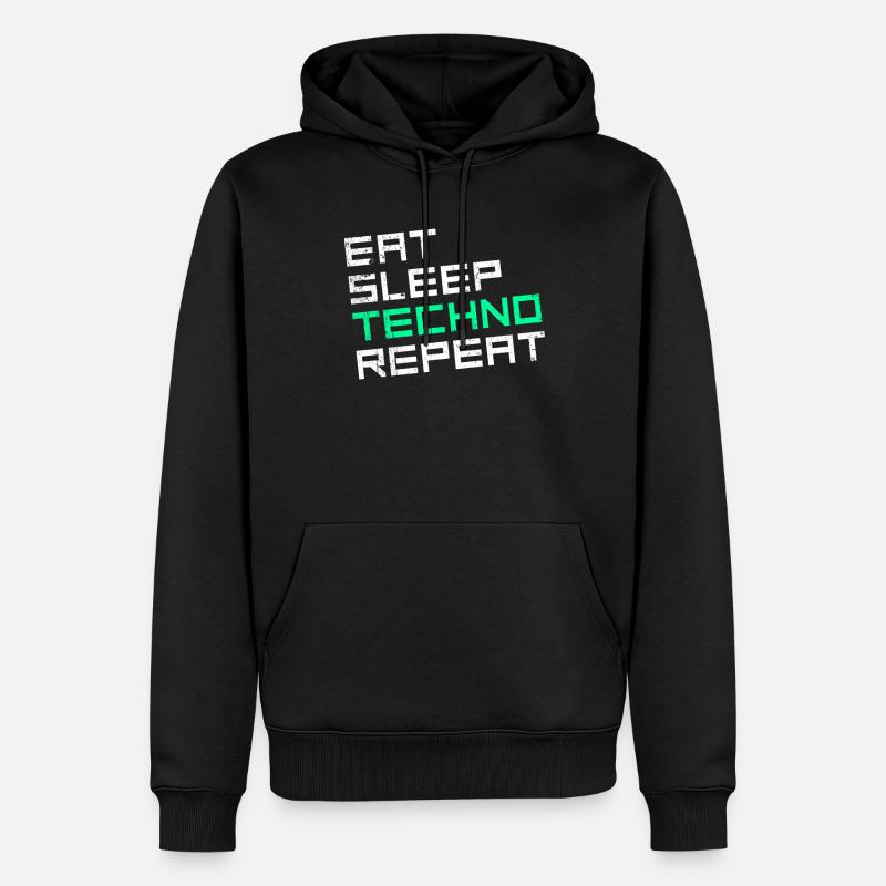 manger du sommeil techno répéter - Sweat à capuche Premium bio Homme - noir