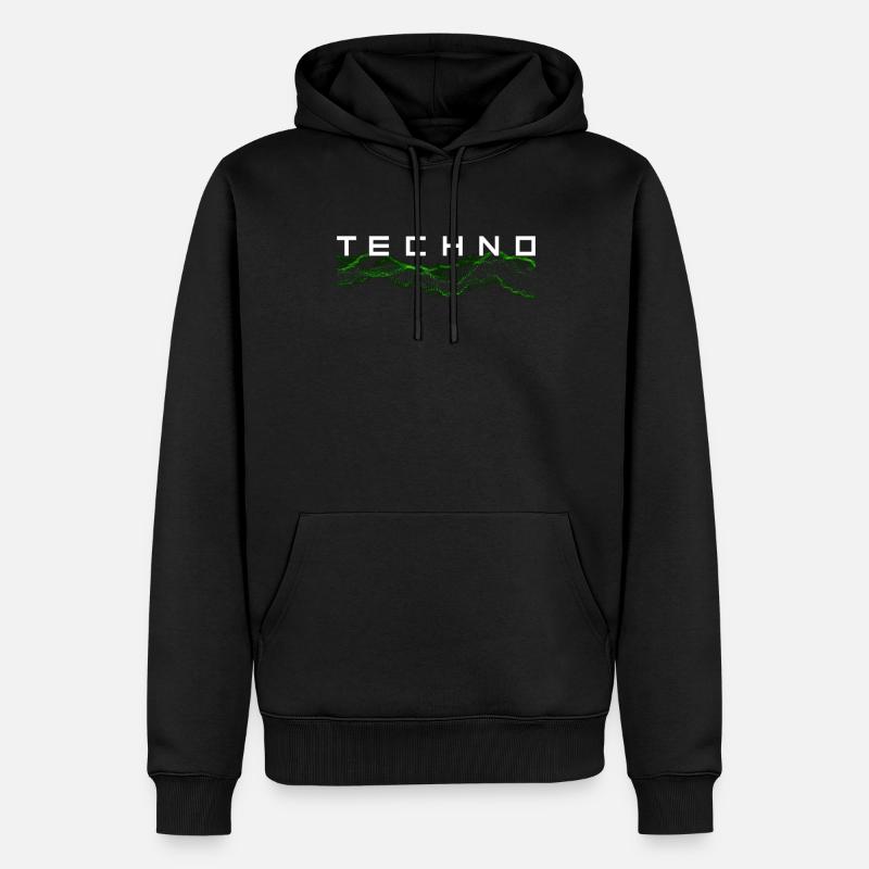 Techno - Sweat à capuche Premium bio Homme - noir
