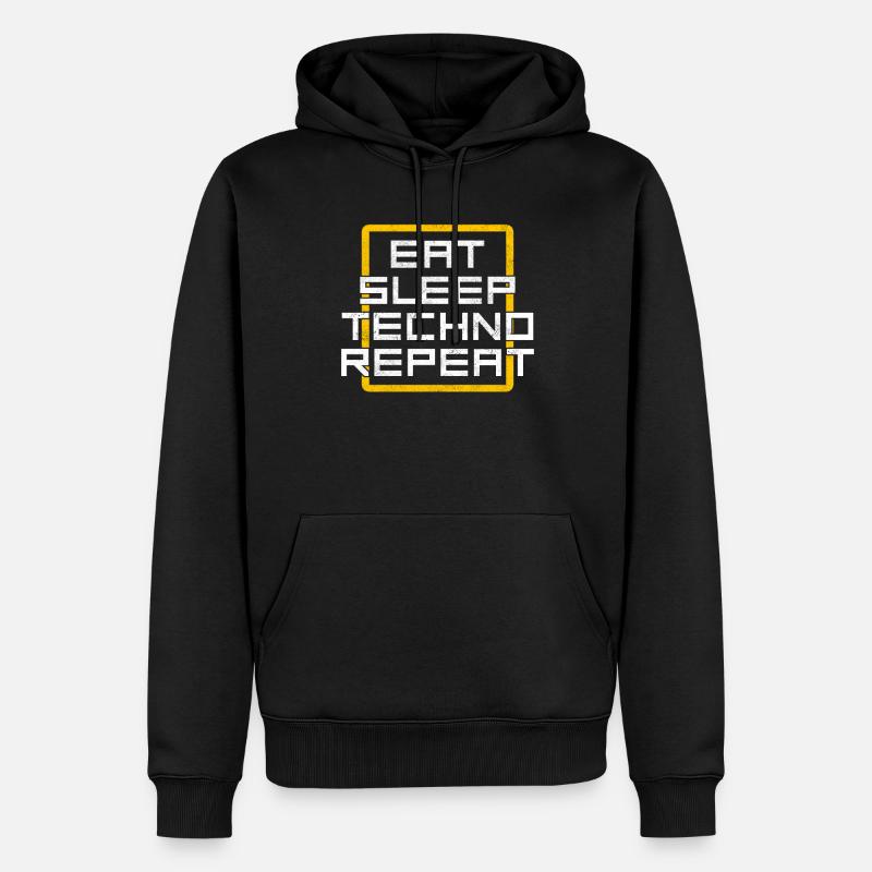 manger du sommeil techno répéter - Sweat à capuche Premium bio Homme - noir