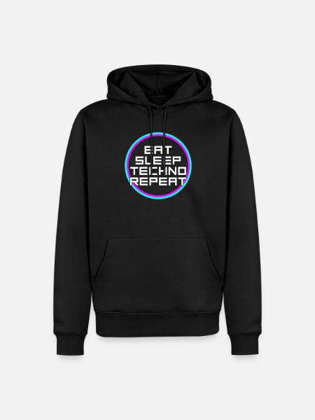 manger du sommeil techno répéter - Sweat à capuche Premium bio Homme - noir