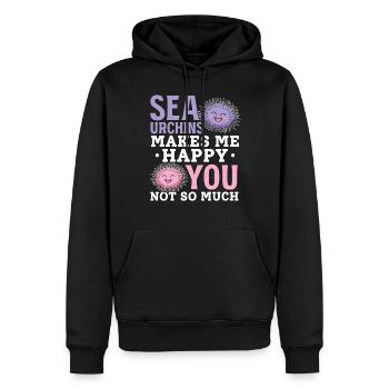 Seeigel machen mich glücklich Du nicht so - Männer Premium Bio Hoodie - Schwarz - Vorne - Nico (187cm)