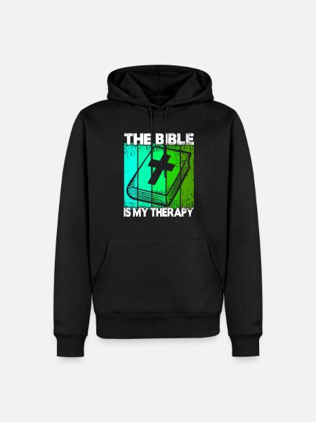 The Bible Is My Therapy - Men’s Premium Organic Hoodie - black