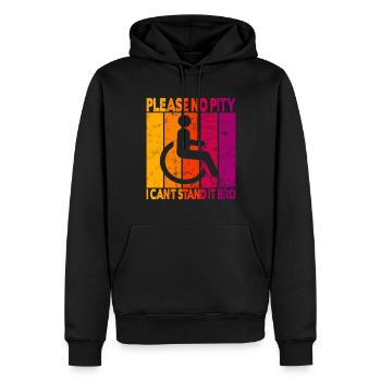 Vintage Wheelchair User Wheelchair - Men’s Premium Organic Hoodie - black - Front - Nico (187cm)