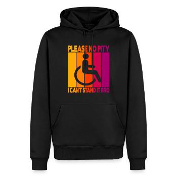Vintage Wheelchair User Wheelchair - Men’s Premium Organic Hoodie - black - Front - Nico (187cm)
