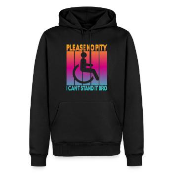 Vintage Wheelchair User Wheelchair - Men’s Premium Organic Hoodie - black - Front - Nico (187cm)