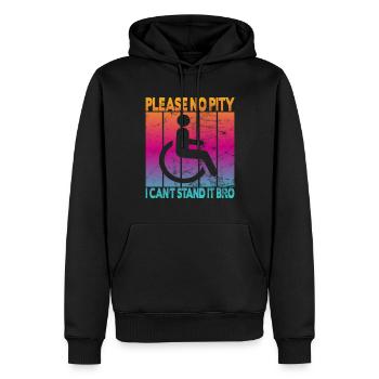 Vintage Wheelchair User Wheelchair - Men’s Premium Organic Hoodie - black - Front - Nico (187cm)