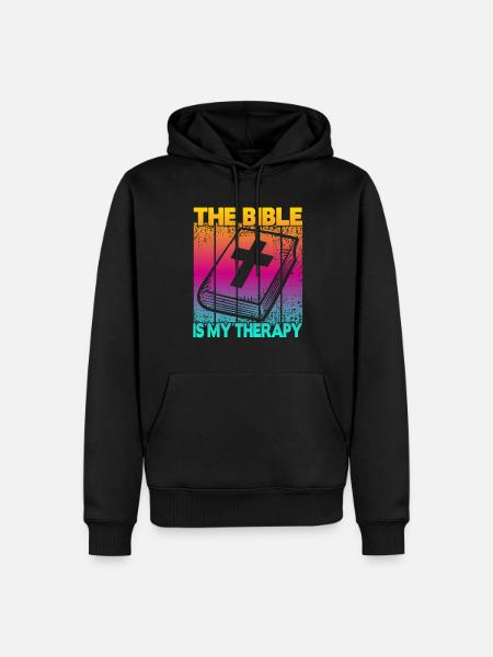 The Bible Is My Therapy - Men’s Premium Organic Hoodie - black