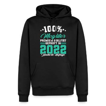Magister 2022 Spruch Magisterabschluss - Männer Premium Bio Hoodie - Schwarz - Vorne - Nico (187cm)