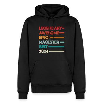 Magister 2024 Spruch Magisterabschluss - Männer Premium Bio Hoodie - Schwarz - Vorne - Nico (187cm)