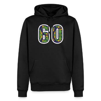 60 Zahl Grün - Männer Premium Bio Hoodie - Schwarz - Vorne - Nico (187cm)