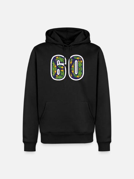 60 Number Green - Men’s Premium Organic Hoodie - black