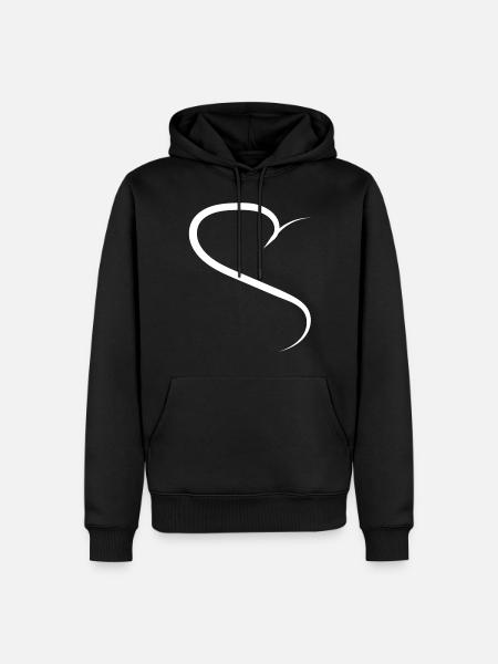 Half Heart White Design - Men’s Premium Organic Hoodie - black
