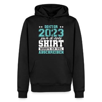 Doktor 2023 Doktorand Promotion Dissertation - Männer Premium Bio Hoodie - Schwarz - Vorne - Nico (187cm)