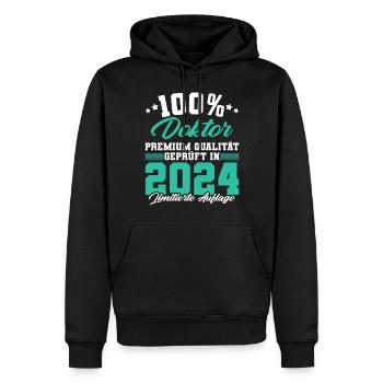 Doktor 2024 Doktorand Promotion Dissertation - Männer Premium Bio Hoodie - Schwarz - Vorne - Nico (187cm)
