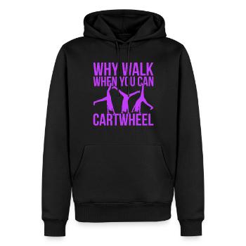 Pourquoi marcher quand vous pouvez Cartwheel - Sweat à capuche Premium bio Homme - noir - Devant - Nico (187cm)