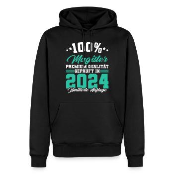 Magister 2024 Spruch Magisterabschluss - Männer Premium Bio Hoodie - Schwarz - Vorne - Nico (187cm)