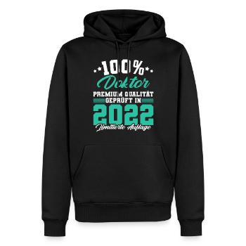 Doktor 2022 Doktorand Promotion Dissertation - Männer Premium Bio Hoodie - Schwarz - Vorne - Nico (187cm)