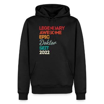 Doktor 2022 Doktorand Promotion Dissertation - Männer Premium Bio Hoodie - Schwarz - Vorne - Nico (187cm)