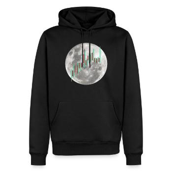 Graphique boursier de bougie Crypto Quote To The Moon - Sweat à capuche Premium bio Homme - noir - Devant - Nico (187cm)