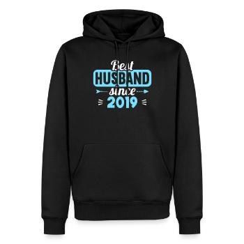 Beste Ehefrau Bester Ehemann seit 2019 - Männer Premium Bio Hoodie - Schwarz - Vorne - Nico (187cm)
