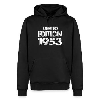 Édition limitée 1953 - Sweat à capuche Premium bio Homme - noir - Devant - Nico (187cm)