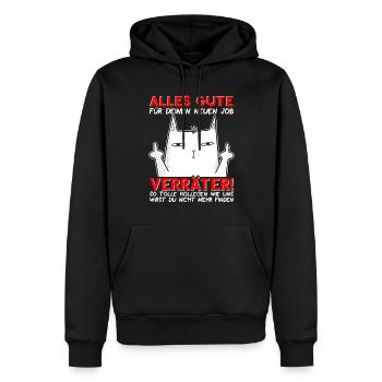 Jobwechsel Neuer Job Abschied Abschiedsgeschenk - Männer Premium Bio Hoodie - Schwarz - Vorne - Nico (187cm)