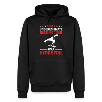 Never Underestimate An Old Man On A Hydrofoil - Wi - Männer Premium Bio Hoodie - Schwarz - Vorne - Nico (187cm)
