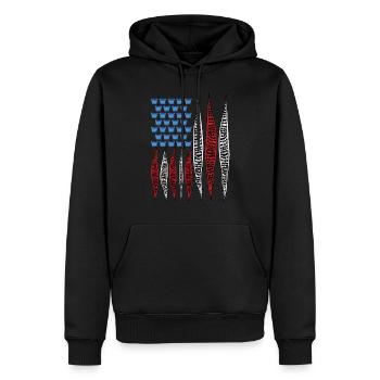 Sanseviera USA Bow Hemp Plant 4th Of July - Men’s Premium Organic Hoodie - black - Front - Nico (187cm)