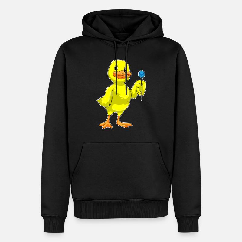Canard aux fléchettes avec des fléchettes - Sweat à capuche Premium bio Homme - noir