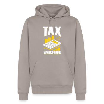 Conseiller fiscal Cadeau de commis fiscal - Sweat à capuche Premium bio Homme - taupe - Devant - Nico (187cm)